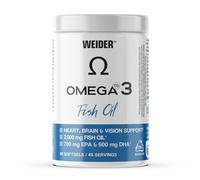 Weider Omega 3 (90 Gélules) Acides Gras EPA et DHA, enrichi en Vitamine E, soutient le fonctionnement normal du coeur, du cerveau et de la vue