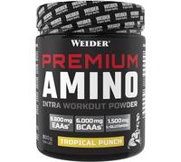 Weider Boisson intra-entraînement Premium Amino – EAAs & électrolytes, L‑Glutamine – 800 g Tropical