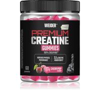 Weider Premium Creatine Gummies (60 gommes) Goût Cerise, avec 3,5g Créatine Monohydrate 100% Creapure/dose, aide à augmenter la performance physique (20 portions)