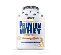 Weider Premium Whey Protein Poudre - Haute Teneur en Protéines, Faible Teneur en Glucides & Faible Teneur en Graisses avec L-Glutamine et Vitamine B6 - 2,3kg - Fraise-Vanille