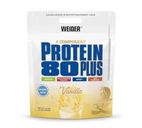 WEIDER Protein 80 Plus protéine en poudre, Vanille, faible teneur en glucides, mélange de lactosérum de caséine multi-composants pour shakes protéinés, 2kg