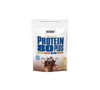 Weider Protein 80 Plus protéine en poudre, Brownie Double Chocolat, faible teneur en glucides, mélange de lactosérum de caséine multi-composants pour shakes protéinés, 500 g