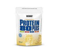 Weider Protein 80 Plus, 500g, Vanille | Poudre de Protéine à 4 Composants, 80% Protéines, Shakes Crémeux avec Calcium & Vitamine B6