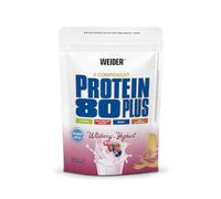 Weider Protein 80 Plus, 500g, Yaourt aux Fruits des Bois | Poudre de Protéine à 4 Composants, 80% Protéines, Shakes Crémeux avec Calcium & Vitamine B6