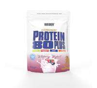 Weider - Protein 80 Plus - Poudre de Protéine à 4 Composants - Teneur Élevée en Protéines avec 80% de Protéines - Shakes Crémeux avec Calcium & Vitamine B6-500g - Yaourt aux Fruits des Bois