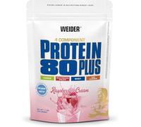 Weider - Protein 80 Plus - Poudre de Protéine à 4 Composants - Teneur Élevée en Protéines avec 80% de Protéines - Shakes Crémeux avec Calcium & Vitamine B6-500g - Framboise-Crème
