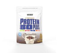 WEIDER Protein 80 Plus protéine en poudre, Stracciatella, faible teneur en glucides, mélange de lactosérum de caséine multi-composants pour shakes protéinés, 500 g