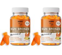 Weider Sun Bronze Gummies (40 Gommes) Goût Mangue-Pêche - Gommes contenant Beta-carotène, Lutéine, Zeaxanthine et Vitamine A - Favorise le Bronzage et Maintien de la Peau - Sans Sucres, Sans Gluten