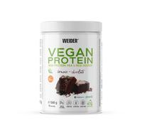 Weider Vegan Protein (540g) Goût Brownie-Chocolat, Protéines 100% Végétales 21g/dose, Pois (Isolat Pisane) & Riz, Avec Vitamine B12, Fibre d'Acacia et Stevia, Sans Gluten, Sans Sucre