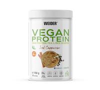 Weider Vegan Protein (750g) Goût Cappuccino. Protéines 100% Vegetal 23g/dose, Pois (Isolat Pisane) & Riz. Avec Vitamine B12 & Stevia. Sans Gluten, Sans Sucre. Emballage 50% Recyclé, 100% Recyclable