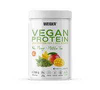 Weider Vegan Protein (750g) Goût Mangue-Matcha. Protéines 100% Vegetal 23g/dose, Pois (Isolat Pisane) & Riz. Avec Vitamine B12 & Stevia. Sans Gluten, Sans Sucre. Emballage 50% Recyclé, 100% Recyclable