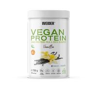 Weider Vegan Protein (750g) Goût Vanille. Protéines 100% Vegetal 23g/dose, Pois (Isolat Pisane) & Riz. Avec Vitamine B12 & Stevia. Sans Gluten, Sans Sucre. Emballage 50% Recyclé, 100% Recyclable