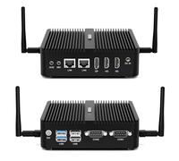 WEIDIAN Mini Pc sans Ventilateur, Mini Ordinateur N95 (Up to 3.4GHz), Industriel Ordinateur Win 11, 4USB, 2RS232 COM, Dual LAN, 4K Triple Display 2HD+DP, WiFi 6, BT5.2 (8GB RAM 512GB SSD)