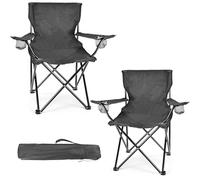 WEIDIORME Lot de 2 chaises de camping pour adultes et adolescents, capacité de 113,4 kg, pliables, portables et légères avec sac de transport, design compact pour le camping, la plage, les