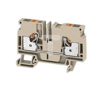 Weidmüller 1992110000 A2C 6 Borne de passage, Push In, 6 mm2, 800 V, 41 A, Beige foncé, Boîte de 50