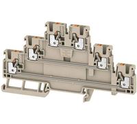 Weidmüller 2428510000 Bloc de jonction traversant à 3 étages 5.1 mm ressort de traction beige 50 pc(s)