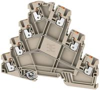Weidmüller 2434340000 Bloc de jonction traversant à 3 étages 5.10 mm Push-In, enfichable beige foncé 50 pc(s)
