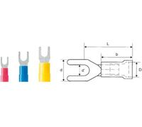 Weidmüller 9200430000 Cosse à fourche 4 mm² 6 mm² Ø du trou=6.5 mm partiellement isolé jaune 100 pc(s)
