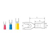 Weidmüller 9200430000 Cosse à fourche 4 mm² 6 mm² Ø du trou=6.5 mm partiellement isolé jaune 100 pc(s)