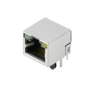 Weidmüller RJ45C5 R1U 2.8N4G/Y RL Connecteur de circuit imprimé femelle modulaire RJ45, CAT. 5 , connexion à souder THT/THR