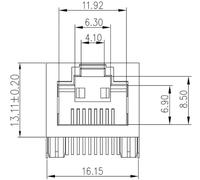 Weidmüller RJ45C5E R1U 2.8N4N RL 2638490000 Femelle Nombre de pôles 8 noir, cyan 200 pc(s)