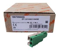 Connecteur enfichable Weidmüller ZP 2.5/1AN/2 GN/BE 1867090000 25 pc(s)