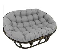 WEIDPHL Coussin De Chaise Double Papasan, Coussin De Chaise Hamac Suspendu avec Attaches, Coussin De Siège Surdimensionné en Coton pour Patio Extérieur Et Jardin,Gris