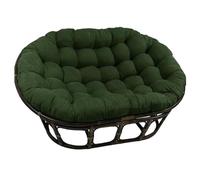 WEIDPHL Coussin De Chaise Double Papasan, Coussin De Chaise Hamac Suspendu avec Attaches, Coussin De Siège Surdimensionné en Coton pour Patio Extérieur Et Jardin,Dark Green