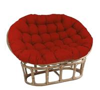 WEIDPHL Coussin De Chaise Double Papasan, Coussin De Chaise Hamac Suspendu avec Attaches, Coussin De Siège Surdimensionné en Coton pour Patio Extérieur Et Jardin,Rouge