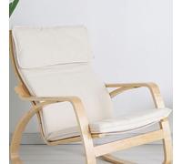 WEIDPHL Coussin De Remplacement pour Chaise en Coton Poang, Housse De Fauteuil Multicolore, Coussin en Tissu Amovible, Chaise en Coton Poang Rembourrée Épaisse,Blanc