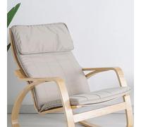 WEIDPHL Coussin De Remplacement pour Chaise en Coton Poang, Housse De Fauteuil Multicolore, Coussin en Tissu Amovible, Chaise en Coton Poang Rembourrée Épaisse,Gris