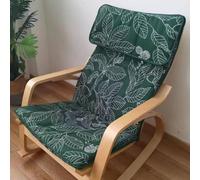 WEIDPHL Coussin De Remplacement pour Chaise Poang, Housse De Fauteuil Multicolore, Coussin De Chaise De Salon Durable Poang, Housse De Chaise Lavable Et Amovible,Green Leaf