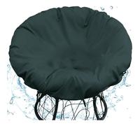 WEIDPHL Housse De Chaise Imperméable Uniquement, Housse De Coussin De Chaise Papasan Lavable en Machine, Housses Rondes avec Fermeture Éclair Et Sangles pour Jardin Et Terrasse,Dark Green,Small
