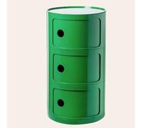 WEIDPHL Table De Chevet Ronde, Table De Chevet avec 3 Tiroirs, Table D'appoint, Armoire De Rangement avec Porte Coulissante pour Salon, Chambre À Coucher, Salle De Bain,Vert