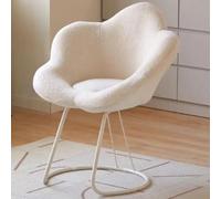 WEIDPHL Tabouret De Coiffeuse Créatif À Fleurs, Chaise À Dossier en Pétales, Chaise De Maquillage avec Dossier Rembourré, Tabouret De Coiffeuse, Chaise De Coiffeuse pour Salon,Blanc