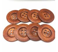 WEIDU 10 pièces 60mm 6cm Naturel/Marron Gros Boutons en Bois Rond Couture 4 Trous embellissements Fabrication de Cartes Scrapbooking Sac décorations