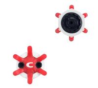 weiemgs 20 Pièces Crampon Chaussure Golf - Compatible avec Asics, adidas, Callaway, Ecco, Footjoy, Johnston & Murphy, New Balance, Nike, Oakley, Puma, SQAIRZ, Under Armour, Slim-Lok(Red Black)