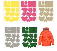 WEIESCIE 5 Fogli Patch di Riparazione in Nylon,Varie forme in diversi colori Toppe per Piumino,per Riparazione della Capispalla Tenda Giacca,Abiti,Tende, Impermeabili,Piumini