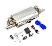 WEIFANAA d'échappement Silencieux D'échappement Électrique À Valve Variable, Bouton Télécommande, Acier Inoxydable, en Forme T, Un sur Deux Sorties Tuyau d'échappement(63MM with Remote)