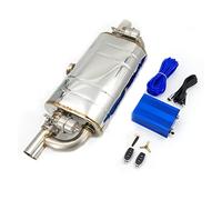 WEIFANAA d'échappement Tuyau D'échappement Universel 2 "/2.5"/3 ", Pompe À Vide, Silencieux Valve Variable, Télécommande en T, Une Sortie sur Deux Tuyau d'échappement(63MM with Remote)