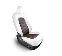 WEIFANAA Housse Siège Voiture pour Tesla pour Modèle Y pour 3 Couverture Complète De Siège Ventilation avec 10 Ventilateurs pour Un(White Coffee,2Pcs Passenger)