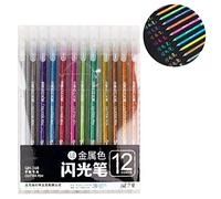 weigav Lot de 12 stylos métalliques liquides pour livre d'or de mariage, anniversaire, page noire de l'album, album de scrapbooking blanc