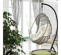WEIGE Coussin de Chaise Oeuf Suspendu épaissir sans Support Coussin de siège de balançoire nid de Chaise Suspendue Dossier avec Oreiller-Blanc 90x120x15cm (35x47x6inch)