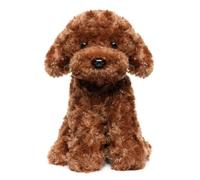 WEIGEDU Adorable caniche en peluche standard rouge duveteux, jouet en peluche pour garçons, filles, enfants, bébés, anniversaire, Pâques, coucher, 32 cm