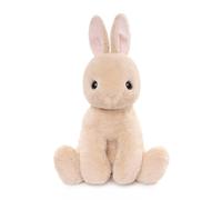 WEIGEDU Adorable lapin en peluche, jouet en peluche pour enfants, garçons, filles, bébés, anniversaire, Pâques, Noël, coucher, 43,9 cm, beige et rose