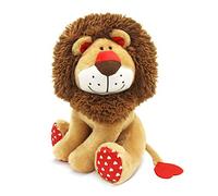 WEIGEDU Lion en Peluche avec crinière et Queue en Forme de cœur, idéal pour Les garçons, Les Filles, Les Enfants, Les Couples et Les Amoureux, Cadeau d'anniversaire ou pour l'heure du Coucher, 35 cm