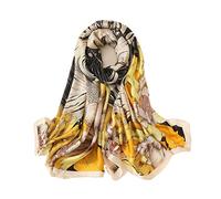 WEIGEER Silk Scarf Women Shawl Yellow Scarf Stain Neckerchief Head Wrap Thin Scarf Ladies Beach Shawl Vintage Bridal Chiffon Scarf Muslim Colorful Cloth Christmas Decorations Scarf Belt Grey