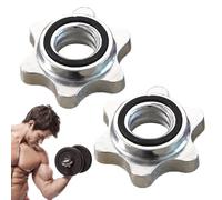 Weight Collars - Cast Iron Dumbbell Hex Nut, 2 x Clamps | Clip Secure Barbell Clip with Non-Slip Grip, 2,54 cm Clamps for Weight Lifting Dumbbells Strength Training Gym Home Fitness Use