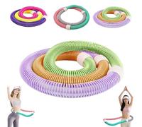 Weighted Soft Hula Circle for Adults - 3.3lb Foldable Fitness Hoop, Spring Soft Hula, Foldable FitnessHula, Core Workout, Portable Waist Slimming Exercise Equipment for Home & Travel (Orange,1.2kg)