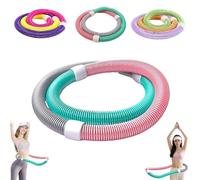 Weighted Soft Hula Circle for Adults - 3.3lb Foldable Fitness Hoop, Spring Soft Hula, Foldable FitnessHula, Core Workout, Portable Waist Slimming Exercise Equipment for Home & Travel (Green,1kg)